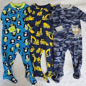 Carter's Boys Fleece Footed Pajamas Sleepers Footies Penguin Construction Dog